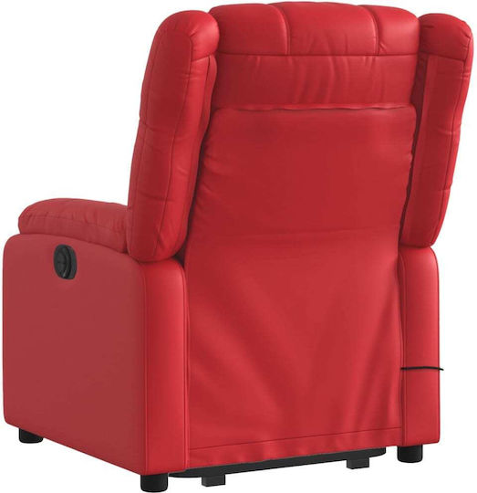 Relax Armchair Massage with Footstool from Leatherette Red 77x95x99cm