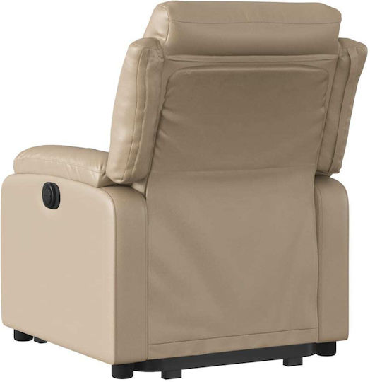 Relax Armchair with Footstool from Leatherette Cappuccino 75x92.5x100cm