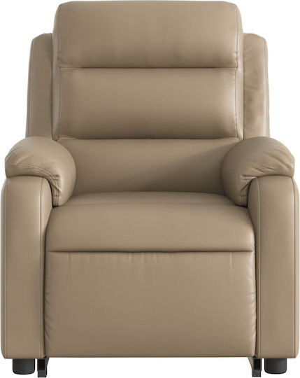 Relax Armchair with Footstool from Leatherette Cappuccino 75x92.5x100cm