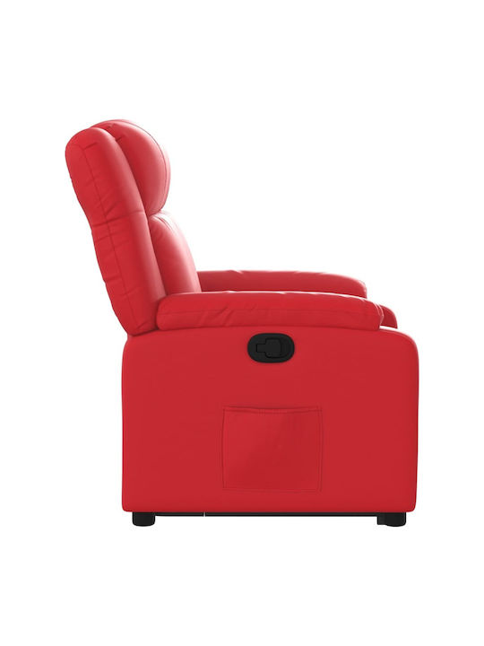 Sessel mit Fußhocker aus Kunstleder Red 77x95x99cm