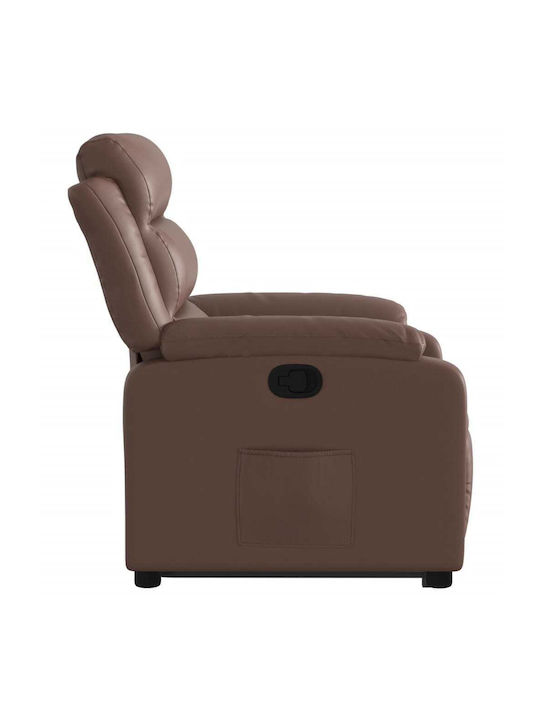 Fotoliu Relax Masaj cu Puf din Piele Ecologică Maro 75x92.5x100cm