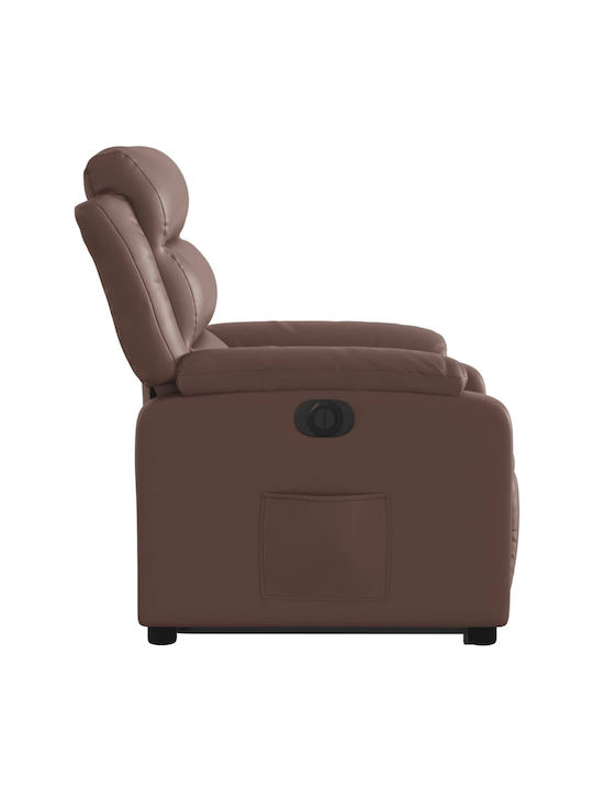 Relax Armchair with Footstool from Leatherette Coffee 75x92.5x100cm