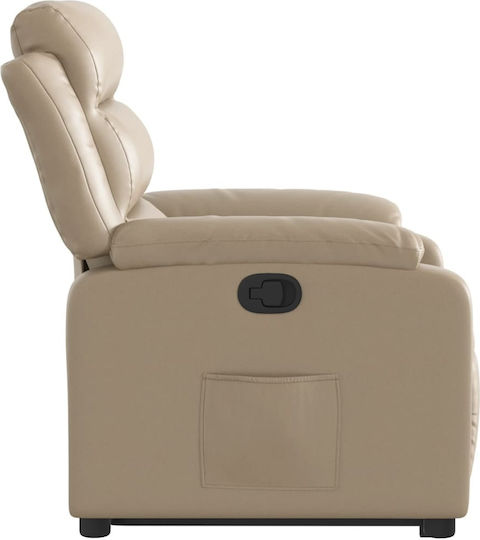 Relax Armchair with Footstool from Leatherette Cappuccino 75x92.5x100cm
