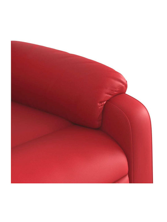 Sessel mit Fußhocker aus Kunstleder Red 77x95x99cm