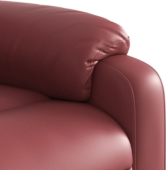 Πολυθρόνα Relax Massage με Υποπόδιο από Δερματίνη Μπορντό 75x92.5x100cm