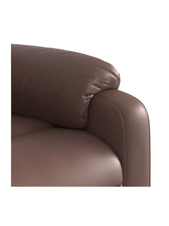 Relax Armchair with Footstool from Leatherette Coffee 75x92.5x100cm