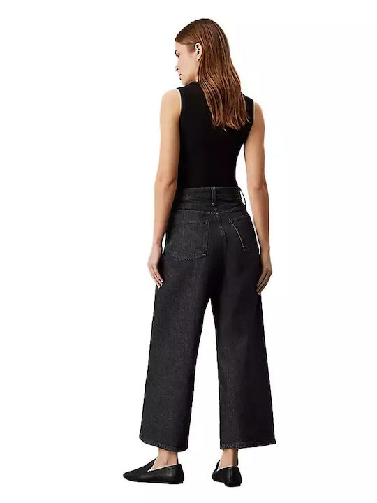 Calvin Klein Women's Jean Trousers in Wide Line Grey