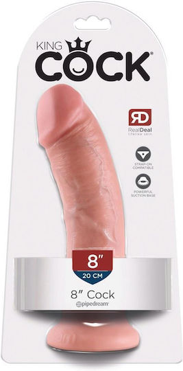 King Cock Glass Dildo With Suction Cup Flesh 20cm