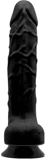 Charmly Toy Dildo realist cu Testicule și Ventuză Negru 20cm