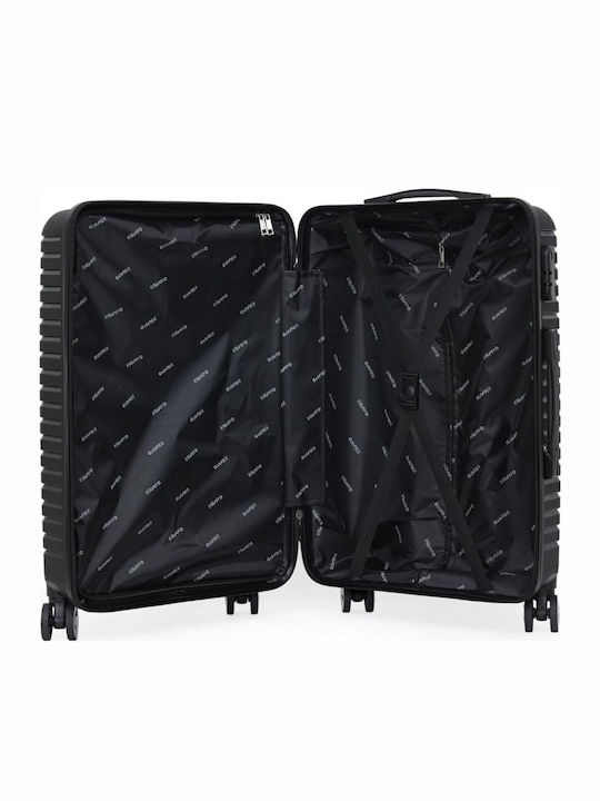 Amber Large Hard Black Suitcase With 4 Wheels Height 75cm