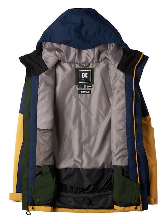 DC Defiant 10k ADYTJ03084-BTK0 Ανδρικό Μπουφάν για Σκι & Snowboard Μπλε