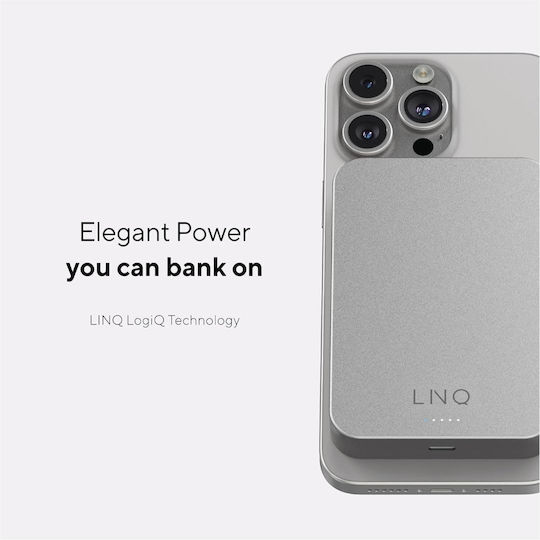 LinQ Slim Qi2 MagSafe Qi2 Powerbank 10000mAh 15W Graue