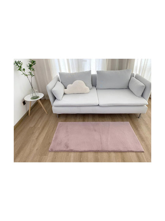 Anna Riska Anti-slip Rug Rectangular Summer Cotton Blush Pink