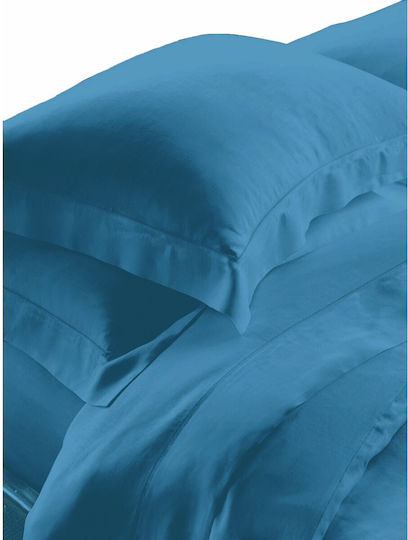 Makis Tselios Home Bettwäsche-Set Überdoppel 240x270cm. Azur Petrol7 Petrol7 4Stück
