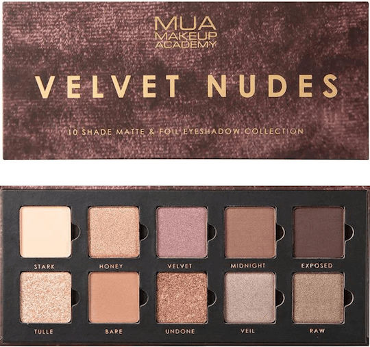 MUA Velvet Nudes Палитра със Сенки за Очи в Пресована Форма 11гр