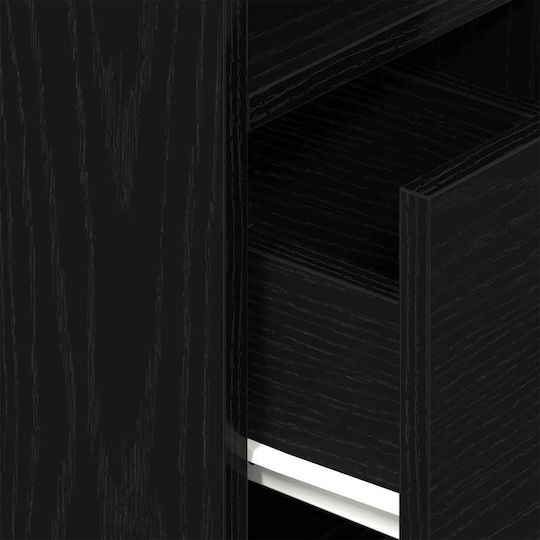 Nachttisch Schwarz 25x31x66cm