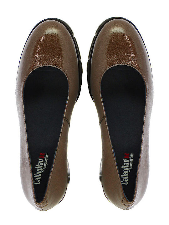 Leather Brown Medium Heels