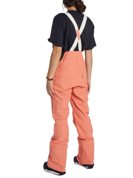 DC Valiant ADJTP03030-MKA0 Women's Dungarees for Ski & Snowboard Orange