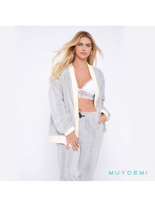 Muydemi Winter Women's Pyjama Set Fleece Light Blue