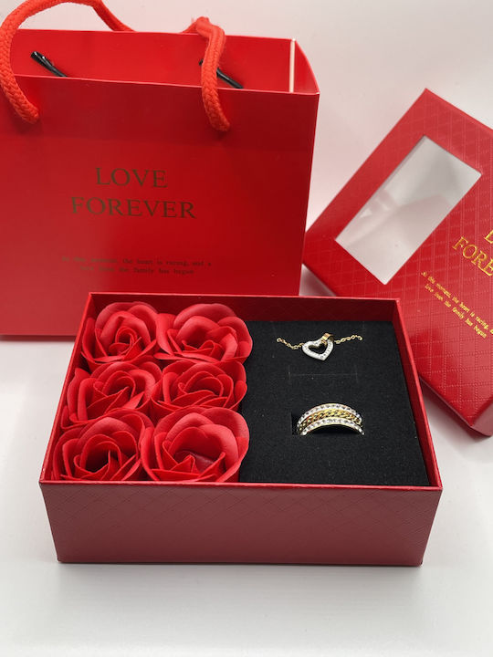 Set mit Halskette & Ring aus Stahl