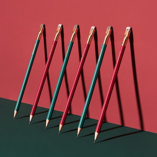 Blackwing Σετ 12 Μολύβια Μαλακά με Γόμα Πράσινα