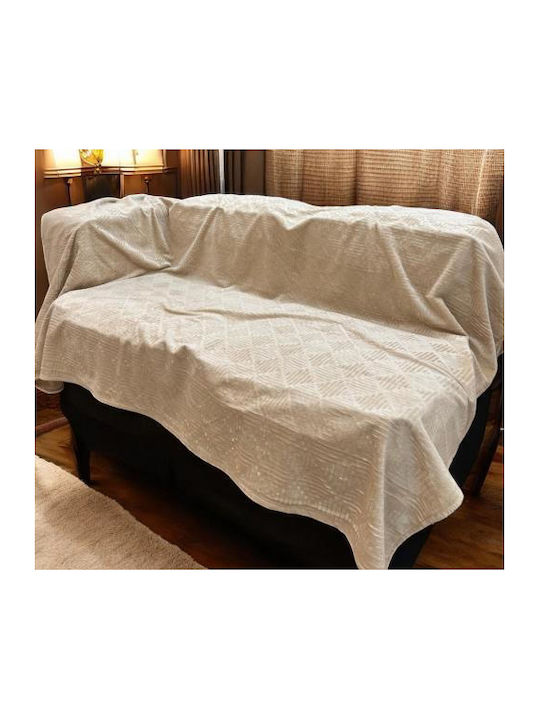 Linea Home Vendome Ριχτάρι Διθέσιου Καναπέ Ζακάρ 180x240εκ. Μπεζ