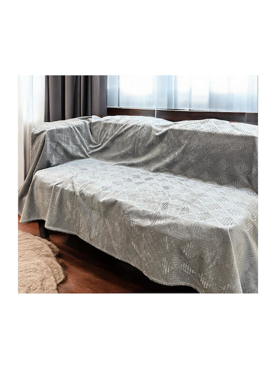 Linea Home Vendome Four-Seater Sofa Throw Jacquard 180x320cm Gray