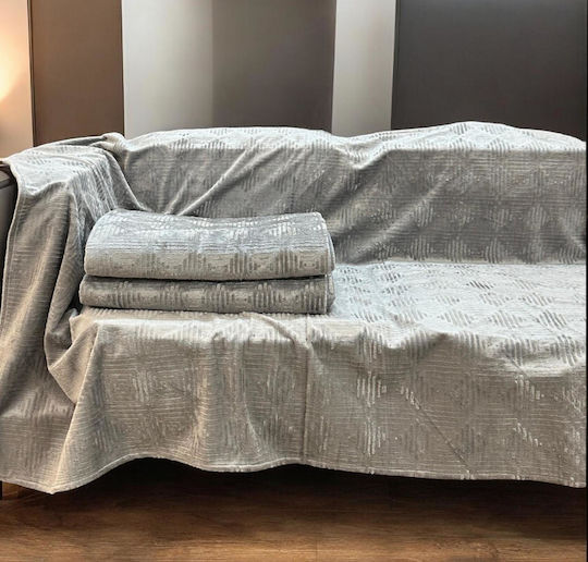 Linea Home Vendome Cuverturi Pentru Canapea 4 Locuri Jacquard 180x320 cm Gri