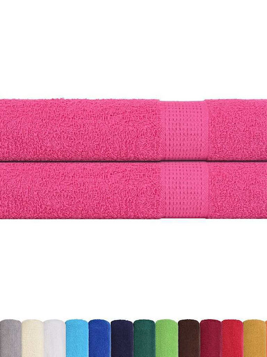 vidaXL 2pc Bath Towel Set 80x200cm. Pink