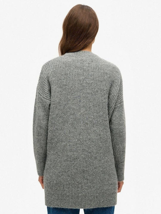 Damen Strickjacke Lang Grau