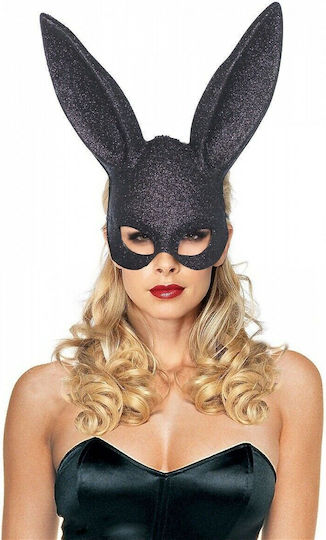 Leg Avenue Glitter Masquerade Rabbit Mask BDSM Mask in Black Color