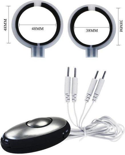 Rimba Electro Play Multi-function Electro Massager with 2 Penis Enhancing Rings für Elektrostimulation in Schwarz Farbe