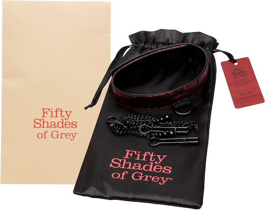 Fifty Shades of Grey BDSM Accessory Sweet Anticipation Collar Nipple Clamps Red