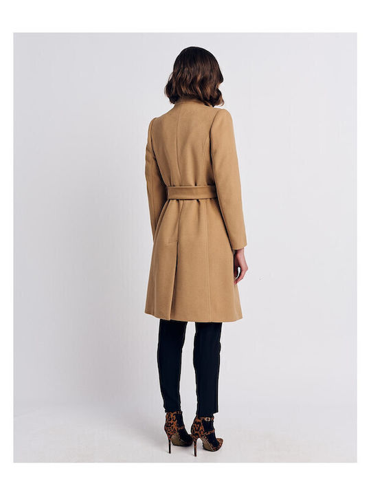 Femeie Camel Palton cu Curea