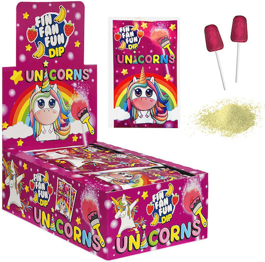 Unicorn Lollipop Dip Lick 9.3g + 8g Yammi's 44197 40 Pcs