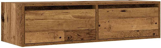 TV Stand with LED Lighting Old Wood Finish M100xW35.5xH25cm