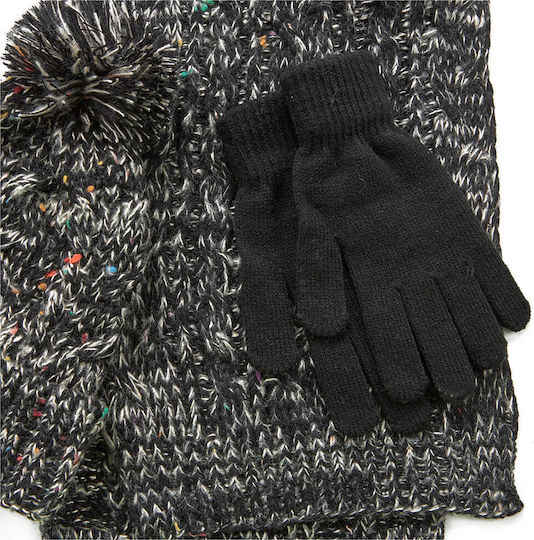 Beanie Γυναικείος Σκούφος Πλεκτός σε Μαύρο χρώμα