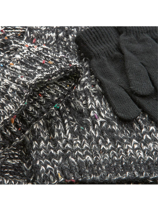 Beanie Γυναικείος Σκούφος Πλεκτός σε Μαύρο χρώμα