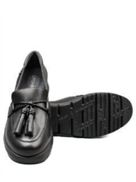 Stonefly Leather Women's Loafers in Black Color