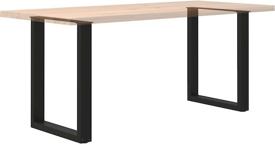 vidaXL Metallic Furniture Leg 2 Pieces Suitable for Table / Coffee Table / Office 70x72cm Black