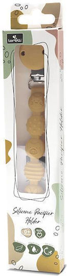 Lorelli Pacifier Clip Made of Yellow Silicone