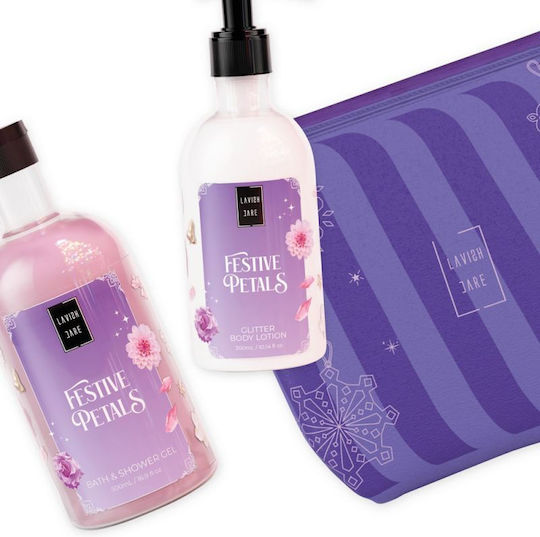 Lavish Care Festive Petals Skin Care Set for Moisturizing & Body Cleaning 3pcs