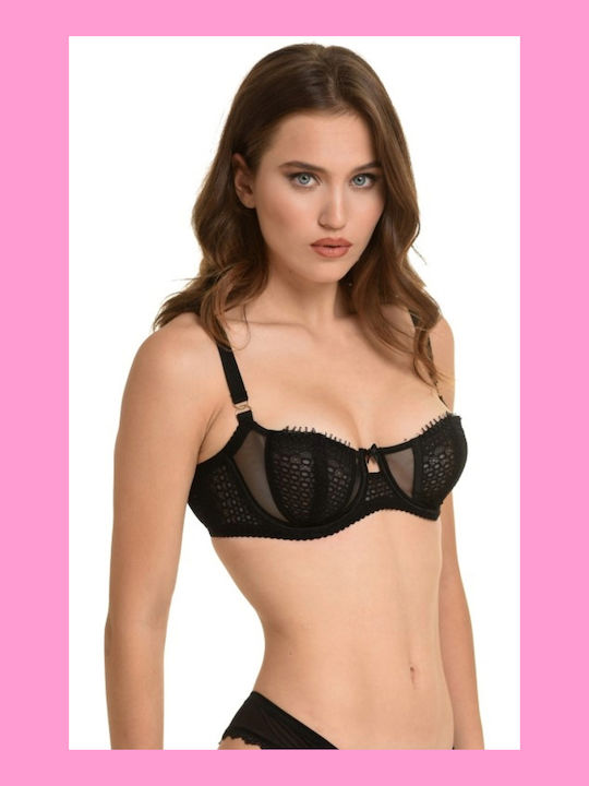 Miss Rosy Balconette Balconette Bra without Padding Underwire Black