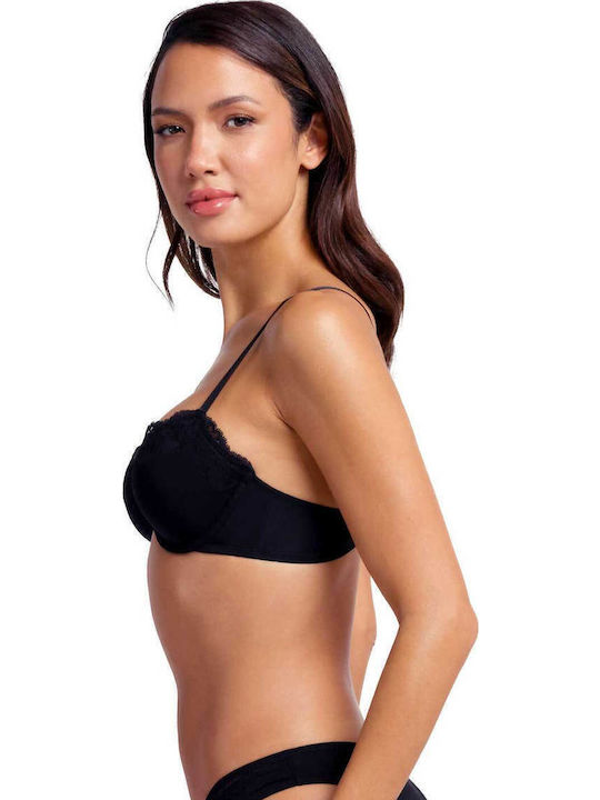 Demi Μαύρο & Ροζ Σουτιέν με Μπανέλες 2Pack