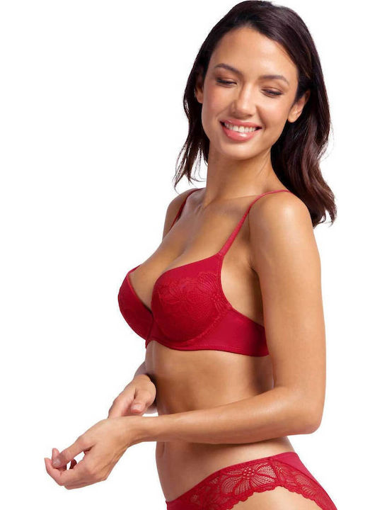 Κόκκινο & Μπεζ Sutien pentru Decolteu Adânc cu Baloane 2Pack