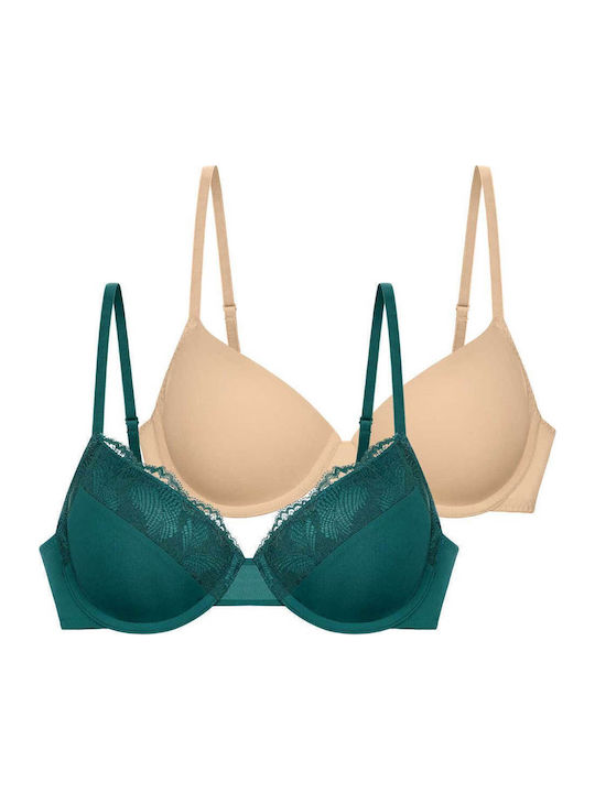 Demi Green & Beige Сутиен с Банели 2Pack