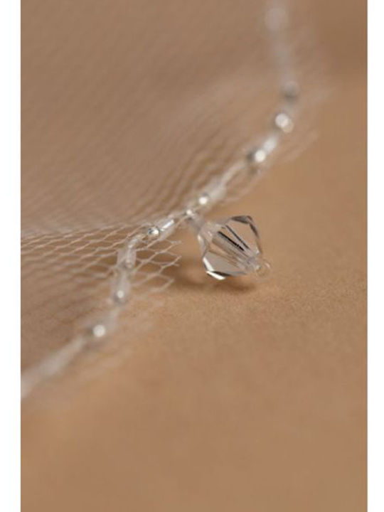 Bridal Veil Beaded Embroidered White 2 Layers Ariana