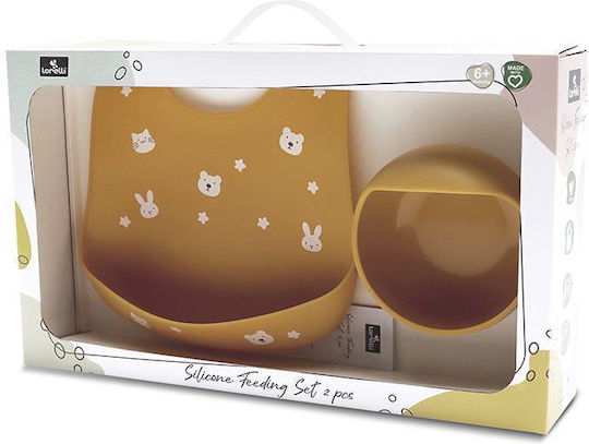 Lorelli Feeding Set made of Silicone Yellow 2pcs