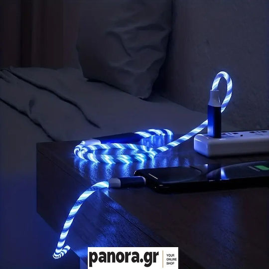 Panora LED USB 2.0 Кабел USB-C Мъжки - USB-A Син 1м 13846