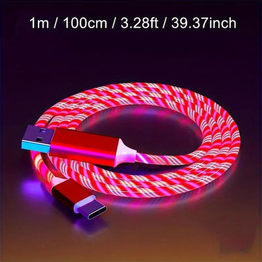 Panora LED USB 2.0 Kabel USB Typ-C männlich - USB-A Rotes 1m